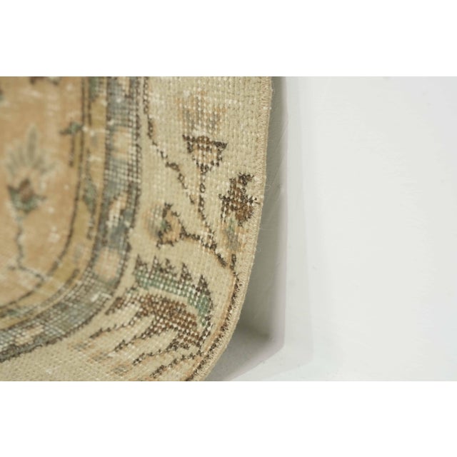 Beige 1970s Vintage Turkish Handmade Wool Cotton Beige Area Rug For Sale - Image 8 of 11