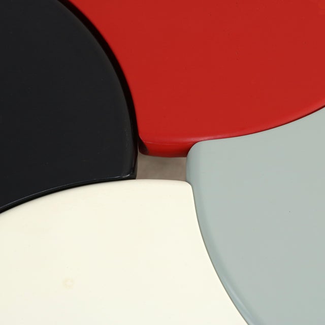 This stunning and iconic set of four modular "Haru" coffee tables, designed by renowned designers Isao Hosoe and Ann...