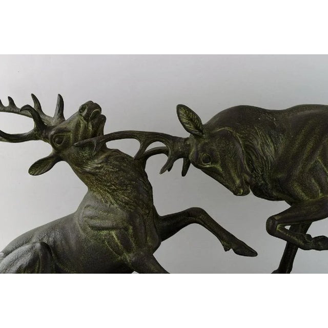 Fighting Deer Colossal Sculpture by Irénée Rochard, France For Sale - Image 9 of 11