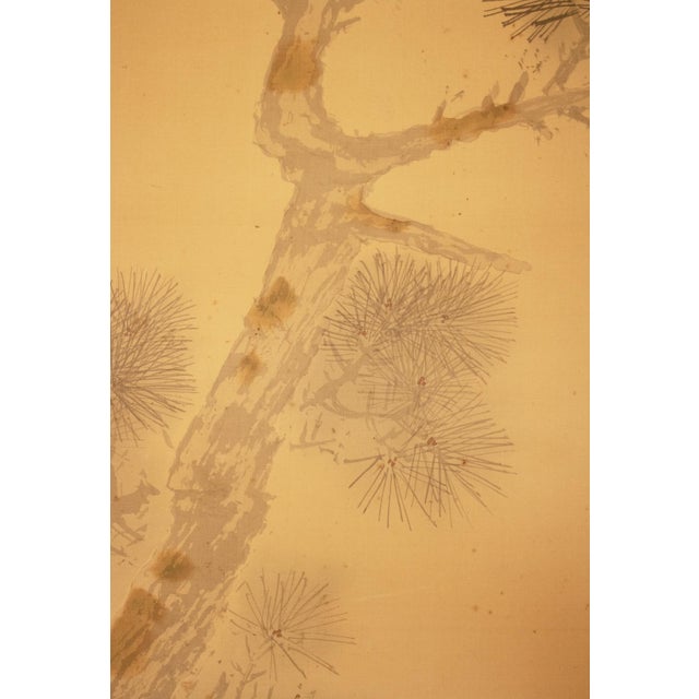 C. 1900-1920s Imai Kōshi "Magpies on a Pine Tree", Japanese Silk Scroll Painting For Sale - Image 9 of 18