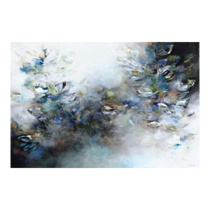 A Bohemian Breeze - Cool Blue Tone Abstract Textural Acrylic Painting on Canvas by Vè Boisvert