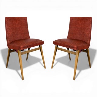 Vintage Red Side Chairs, Set of 2 For Sale
