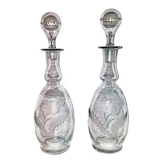 1920s Hawkes Crystal Decanters, a Pair For Sale
