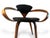Brown Pair of Norman Cherner "Pretzel" Armchairs for Plycraft, Circa Early 1960s — Original Labels, Walnut, Black Leather For Sale - Image 8 of 11
