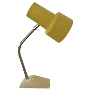Pivotable Table Lamp with Cream-Colored Plastic Base from Hoffmeister-Leuchten, 1970s For Sale