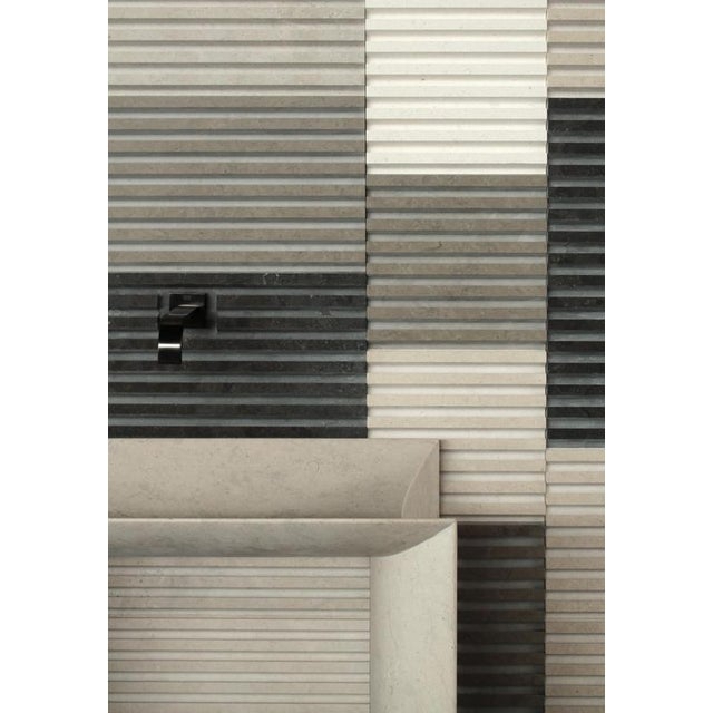 Contemporary Trilite Washbasin in White Carrara Marble by Bufalini Marmi For Sale - Image 3 of 8