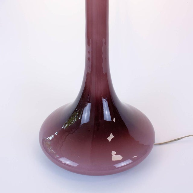 Portuguese Amethyst Opaline Glass Table Lamp, 1960s For Sale - Image 10 of 14
