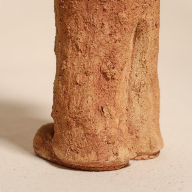 Signed Hand-Formed Whimsical Primitive Folk Art Clay Clown Sculpture With Dog For Sale - Image 13 of 18