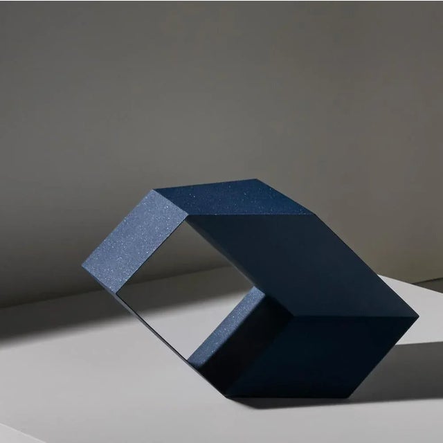 Contemporary Blue Rocky Side Table by Charles Kalpakian For Sale - Image 3 of 6