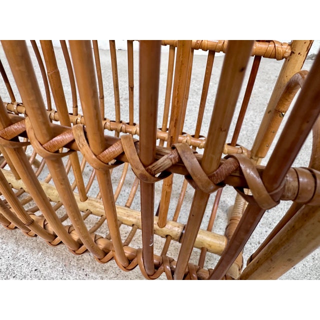 Hand-Crafted Bamboo and Rattan Magazine Rack, Italy, 1950s For Sale - Image 15 of 17