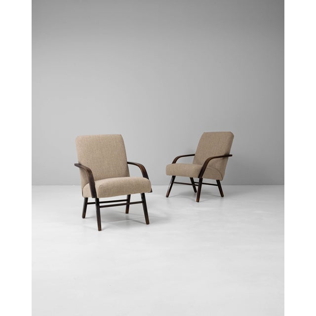 1960s Czech Upholstered Armchairs - A Pair For Sale - Image 16 of 18