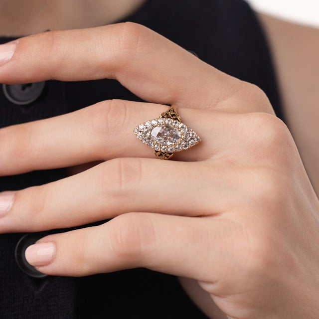 Late 19th Century Late 19th Century Victorian Gia 1.30 Carat Diamond 18k Yellow Gold Navette Ring, Size 7.75 For Sale - Image 5 of 6