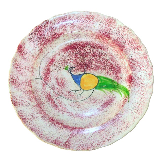 Antique Early 19th Century Spongeware Plate For Sale