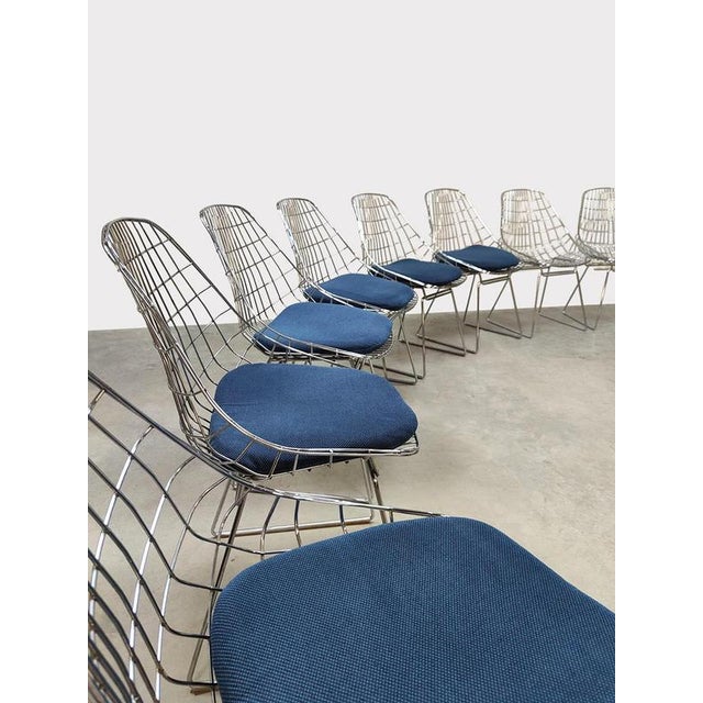 Vintage Dutch SM05 Wire Chairs by Cees Braakman for Pastoe, 1950s, Set of 8 For Sale - Image 3 of 8