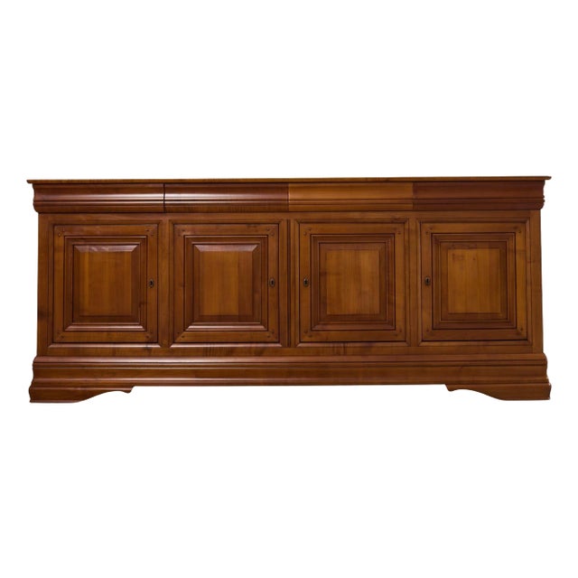 Grand French Louis Philippe Style Fruitwood Sideboard Enfilade For Sale