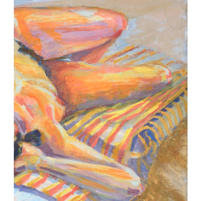 1980s Modernist Reclining Female Nude Figurative For Sale - Image 5 of 7