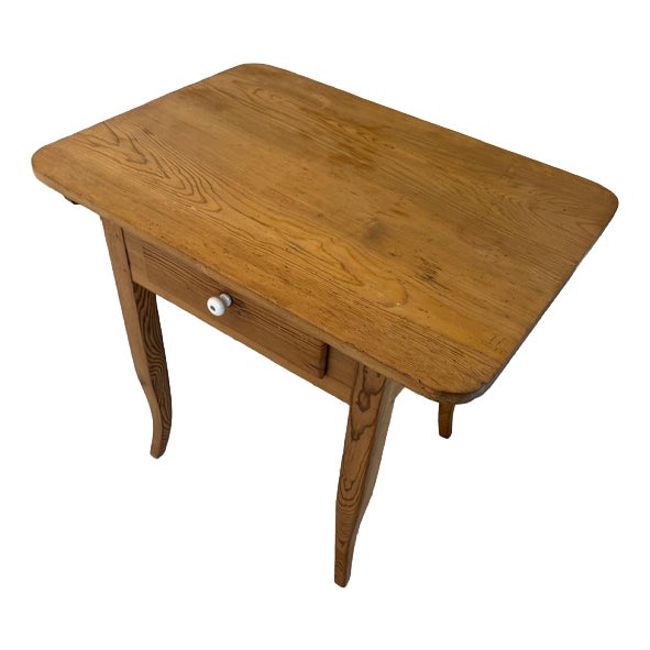 Antique Farmhouse Side Table in Spruce Wood For Sale