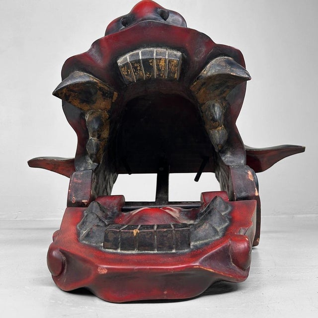 Meiji Wooden Japanese Shishi Mask, 1890s For Sale - Image 11 of 18