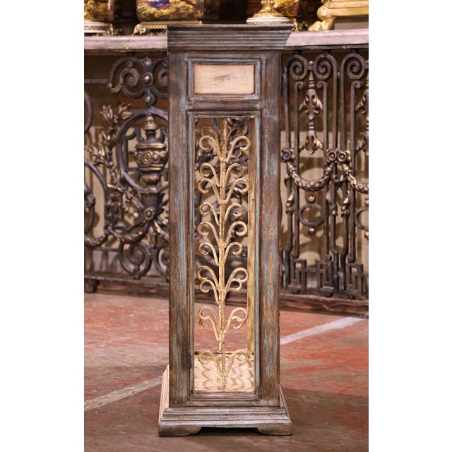 Wood Mid-Century French Painted Wood and Wrought Iron Twenty-Four Bottle Wine Rack For Sale - Image 7 of 11