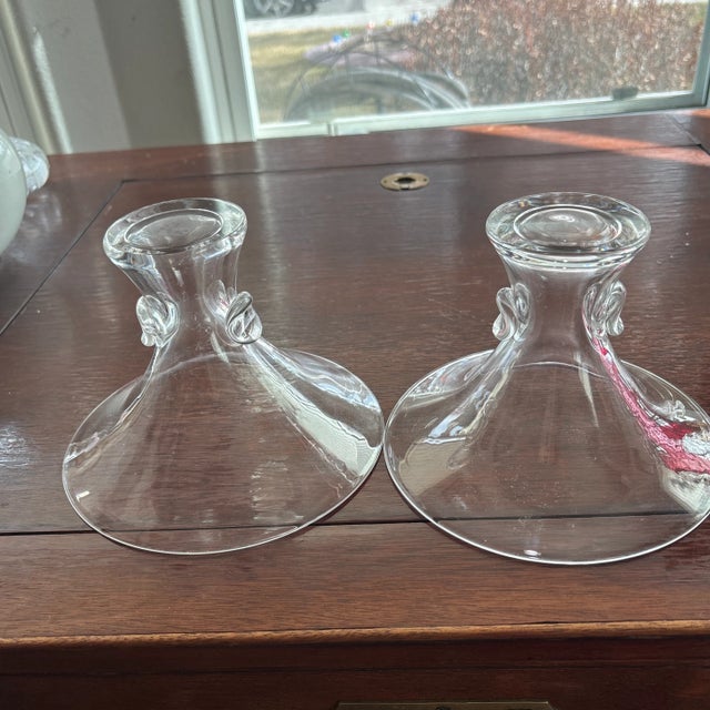 Mid 20th Century Mid 20th Century Pair of Steuben Vases by George Thompson for the Bouquet Line For Sale - Image 5 of 5