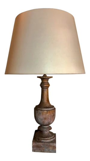 Architectural Finial Wood-Like Table Lamp