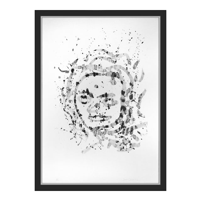 Mid 20th Century Self Portrait Abstract Black Lithograph Sam Francis For Sale