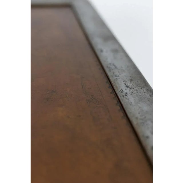 Industrial Style Coffee Table in Silver & Leather, 1970s For Sale - Image 10 of 18