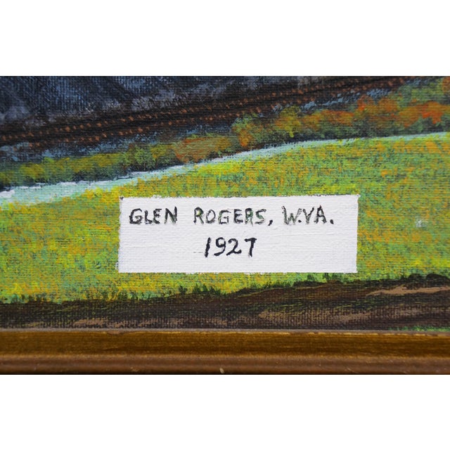 Rev. Wallace York Glen Rogers West Virginia Mining Town Acrylic Oil Painting For Sale - Image 9 of 13