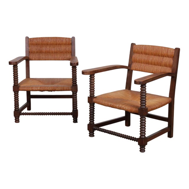 Armchairs in the style of Charles Dudouyt, 1950, Set of 2 For Sale