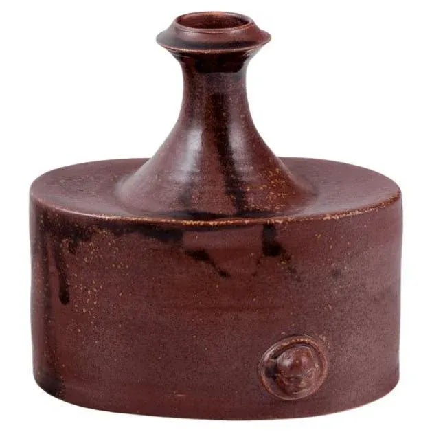 Brown Swedish Ceramic Vase by Rolf Fagerberg For Sale - Image 8 of 8