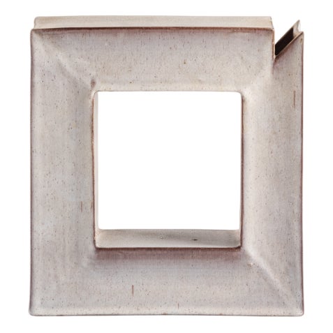 Vintage Square Glazed Ceramic Vase by Alessio Tasca, 1970s For Sale