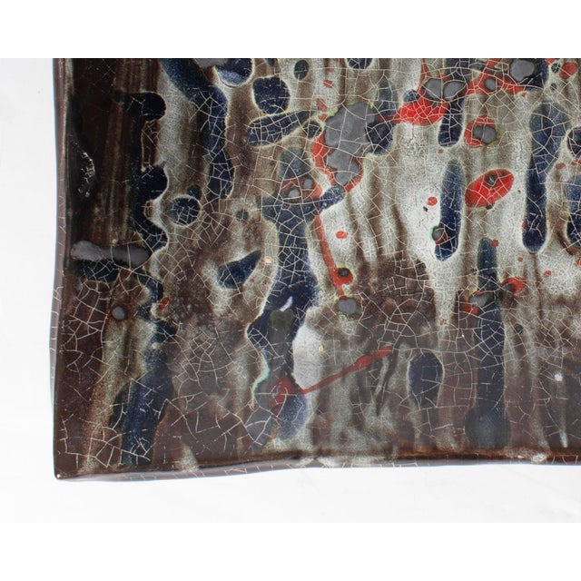 Ceramic Studio Pottery Tile Plate Toshiko Takaezu For Sale - Image 7 of 8