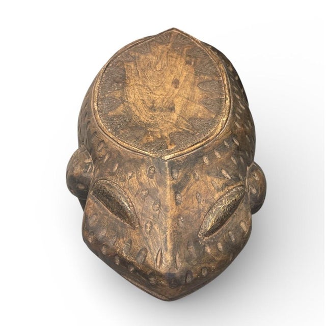 Vintage African Hand-Carved Toad Stool - Sculptural Tribal Wood Accent For Sale - Image 4 of 7