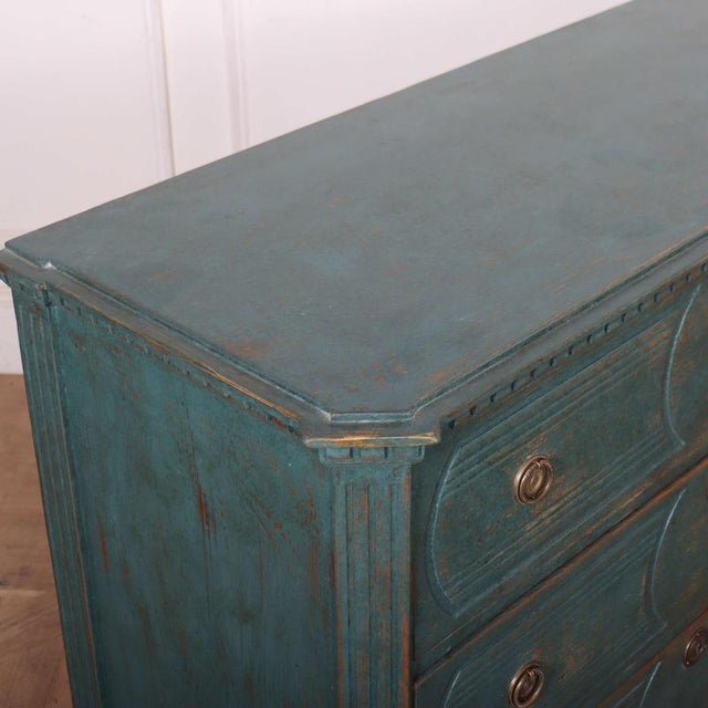 Blue Early 19th Century Swedish Painted Commode For Sale - Image 8 of 9