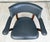 Animal Skin Vintage Blue Leather Office Chair With Nailhead Trim For Sale - Image 7 of 14