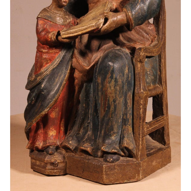 Saint Anne and the Virgin Mary, 18th Century, Polychrome Wood | Chairish