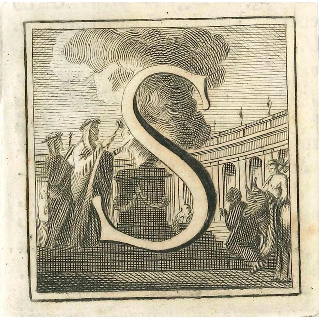 Letter of the Alphabet S, from the series "Antiquities of Herculaneum", is an etching on paper realized by Various Authors...