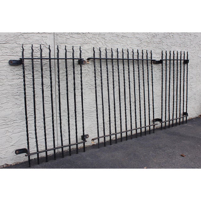 Metal Hand Forged Set of Three Wrought Iron Window Grates For Sale - Image 7 of 12