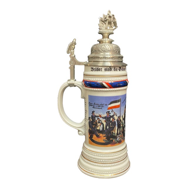 Vintage Naval Commemorative German Beer Stein For Sale