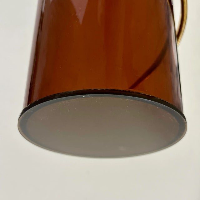 1970s 1970s Italian Organic Brass Snake Swirls Brown Lucite Tall Vase For Sale - Image 5 of 12