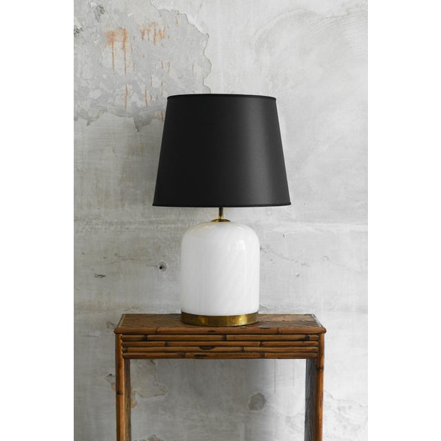 Black Table Lamp in Murano Glass with Brass by Tommaso Barbi, 1980s For Sale - Image 8 of 8