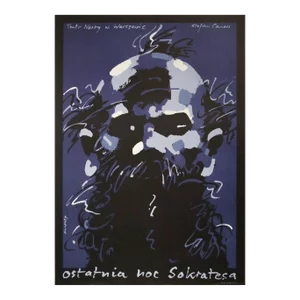 1988 Polish Theatre Poster, Last Night of Socrates (Swierzy)