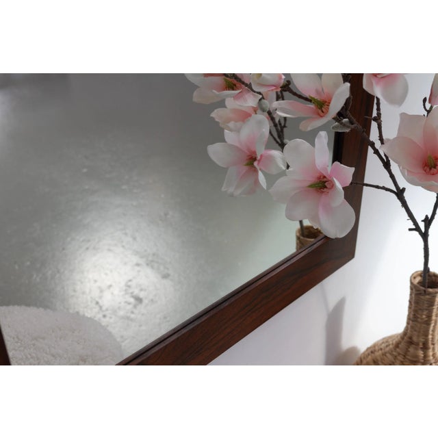 Large Mid-Century Modern Rosewood Mirror, Denmark, 1970s For Sale - Image 18 of 18