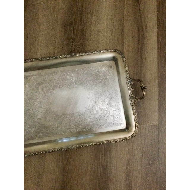 Wilcox Silver Plate Co. Vintage Wilcox International Silver Beverly Manor Tea Tray For Sale - Image 4 of 7