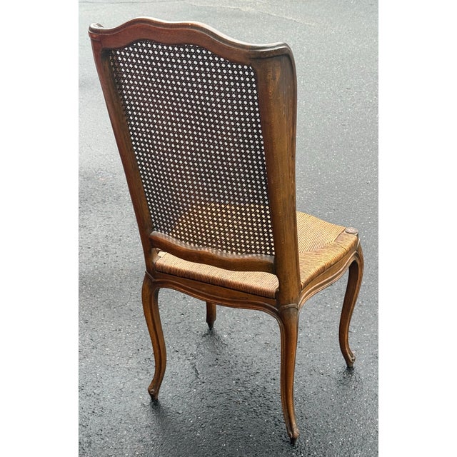 Vintage Cane Back Louis XV Rush Seat Dining Chairs - Set of 6 For Sale - Image 11 of 12