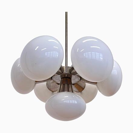 Space Age Chrome Sputnik 7-Flamming Pendant, Czechoslovakia, 1970s For Sale - Image 10 of 10