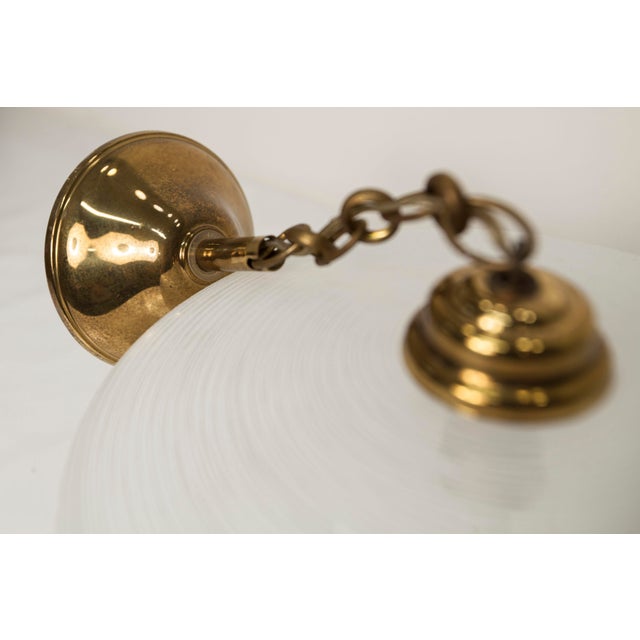 Italian Chandelier in Ribbed Glass and Brass, 1960s For Sale - Image 12 of 18