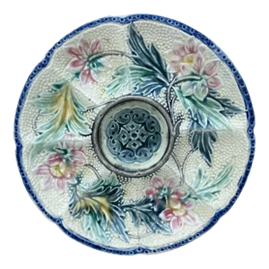 Belgium Majolica Oyster Plate Wasmuel Circa 1890