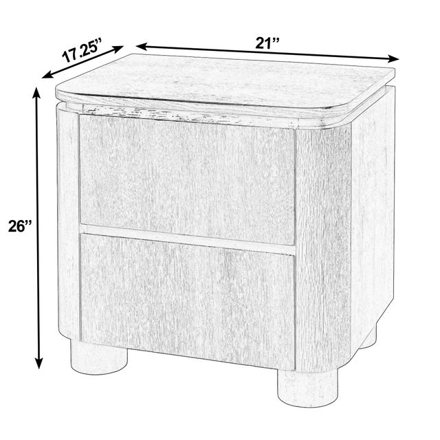 Modern Genoa 21 in. W Rectangular Wood 2 Drawer Nightstand, Light Oak For Sale - Image 3 of 9