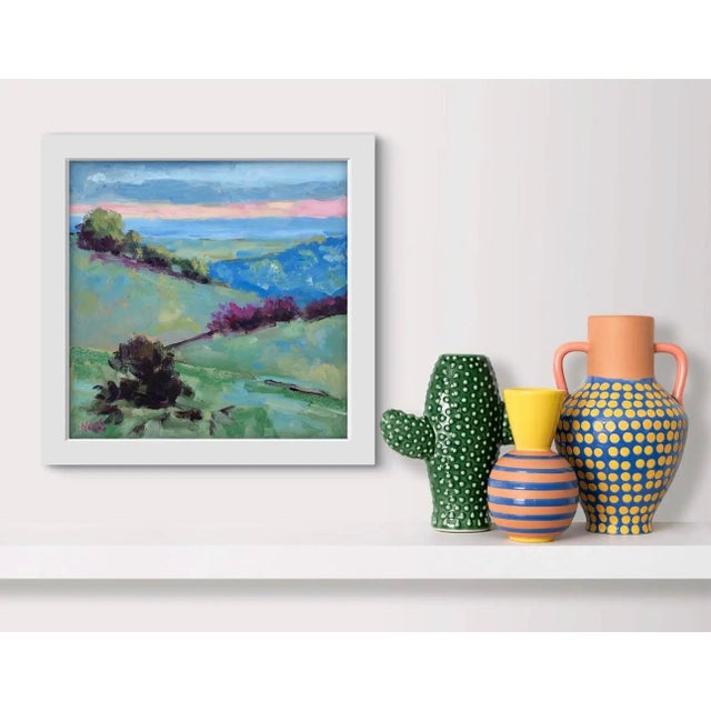 Textile Modern Impressionist Mt. Diablo Sunset Oil Painting For Sale - Image 7 of 7